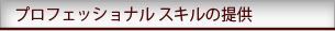 プロフェッショナル・スキルの提供